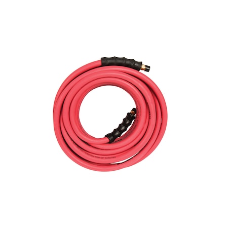 Steelman 50-Foot x 3/8'' ID Rubber Air Hose with 1/4'' NPT Brass Fittings 60395